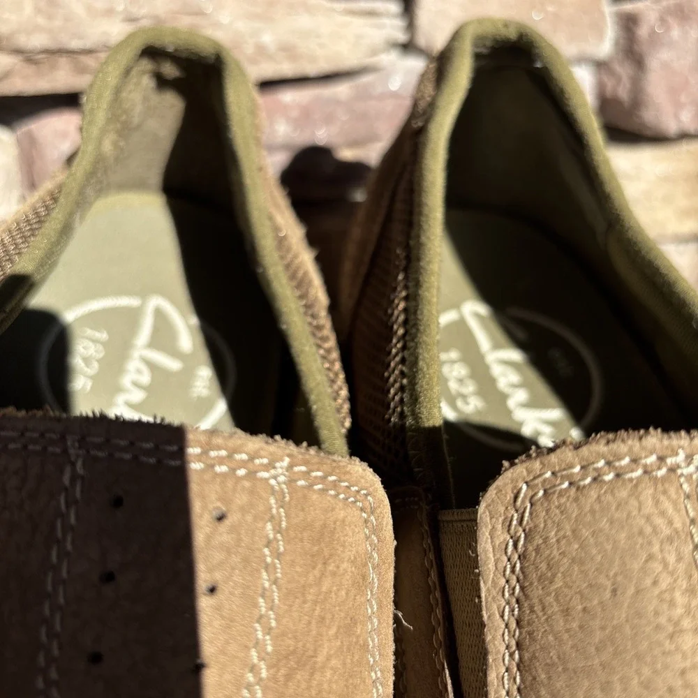 Clarks Mens Loafers 14 M Brown Suede Leather Slip On Comfort Casual Shoes - Picture 3 of 12